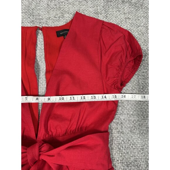 Revolve Majorelle Jumpsuit Womens XS Linen Blend‎ Wide Leg Cropped Summer Read - Picture 7 of 16